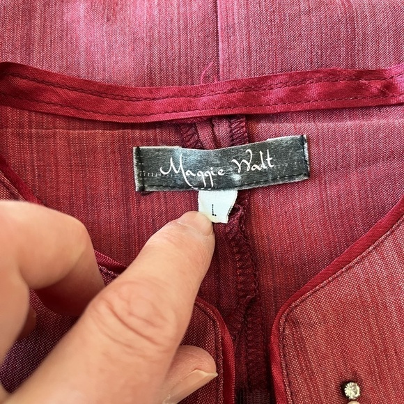 MAGGIE WALT Sleeveless Dress Side Slits Pearls Rhinestones Form Fitting - Picture 11 of 17